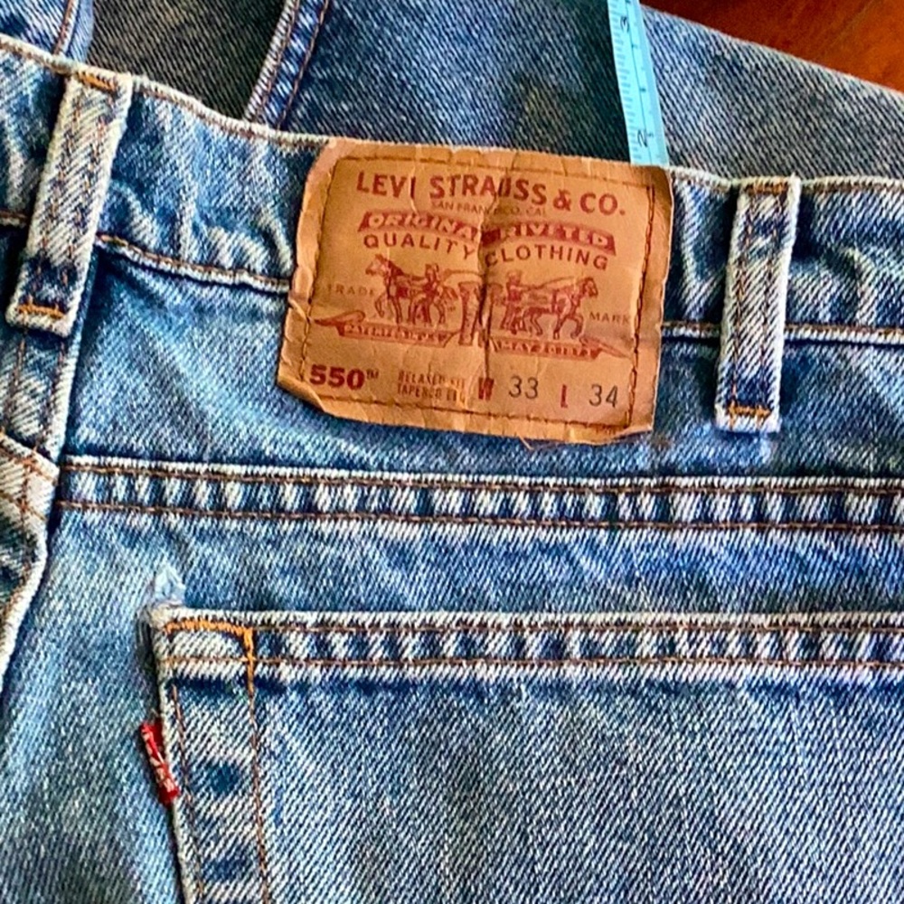 👖 Distressed Slightly 550 Levi's Relaxed Fit JEANS VNUC 33 X 34 🇺🇸
